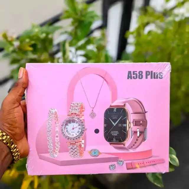 A58 Plus স্মার্টওয়াচ and giftbox